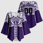 Personalized Fremantle Dockers Kimono Sleeve Blouse Polynesian Tribal Pattern Heritage Football