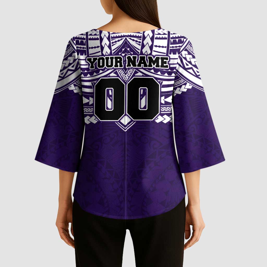 Personalized Fremantle Dockers Kimono Sleeve Blouse Polynesian Tribal Pattern Heritage Football