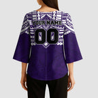 Personalized Fremantle Dockers Kimono Sleeve Blouse Polynesian Tribal Pattern Heritage Football