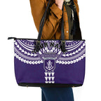 Personalized Fremantle Dockers Leather Tote Bag Polynesian Tribal Pattern Heritage Football