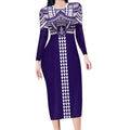 Personalized Fremantle Dockers Long Sleeve Bodycon Dress Polynesian Tribal Pattern Heritage Football