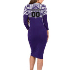Personalized Fremantle Dockers Long Sleeve Bodycon Dress Polynesian Tribal Pattern Heritage Football