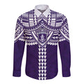 Personalized Fremantle Dockers Long Sleeve Button Shirt Polynesian Tribal Pattern Heritage Football