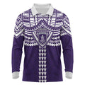 Personalized Fremantle Dockers Long Sleeve Polo Shirt Polynesian Tribal Pattern Heritage Football