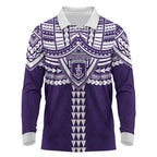 Personalized Fremantle Dockers Long Sleeve Polo Shirt Polynesian Tribal Pattern Heritage Football