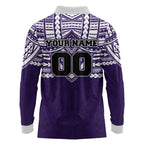 Personalized Fremantle Dockers Long Sleeve Polo Shirt Polynesian Tribal Pattern Heritage Football