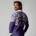 Personalized Fremantle Dockers Long Sleeve Polo Shirt Polynesian Tribal Pattern Heritage Football