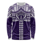Personalized Fremantle Dockers Long Sleeve Shirt Polynesian Tribal Pattern Heritage Football