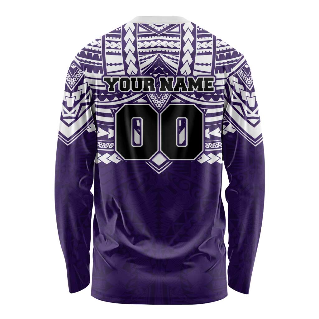 Personalized Fremantle Dockers Long Sleeve Shirt Polynesian Tribal Pattern Heritage Football