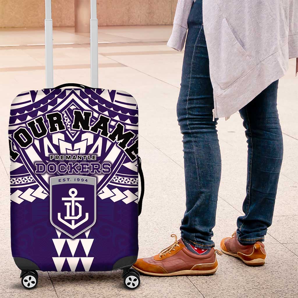Personalized Fremantle Dockers Luggage Cover Polynesian Tribal Pattern Heritage Football
