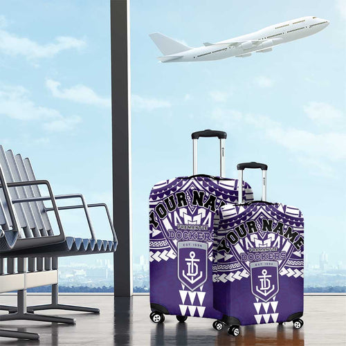 Personalized Fremantle Dockers Luggage Cover Polynesian Tribal Pattern Heritage Football