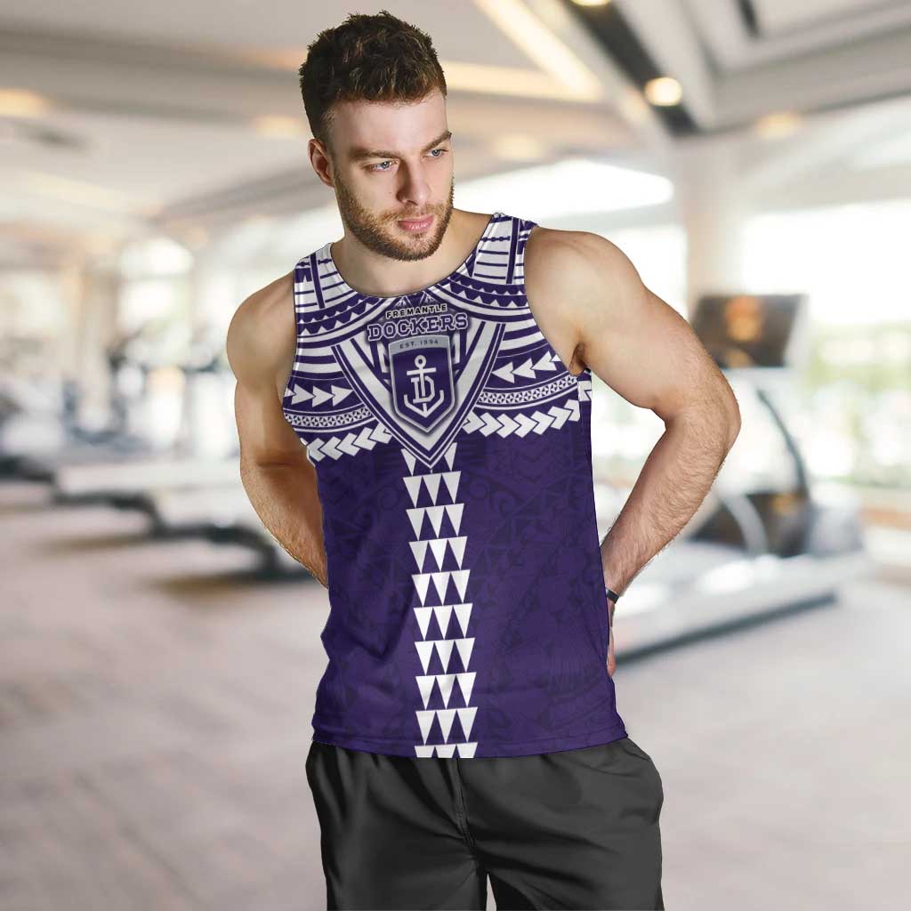 Personalized Fremantle Dockers Men Tank Top Polynesian Tribal Pattern Heritage Football