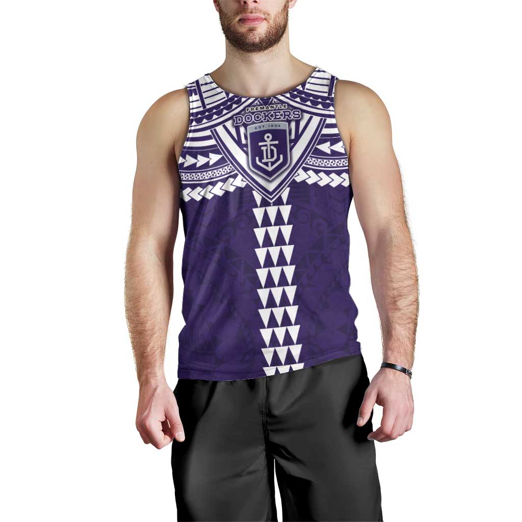 Personalized Fremantle Dockers Men Tank Top Polynesian Tribal Pattern Heritage Football