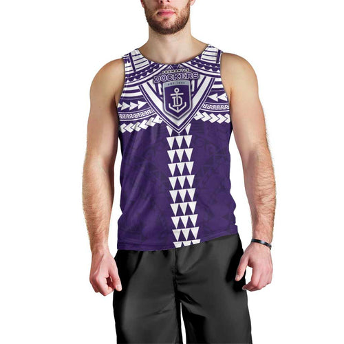 Personalized Fremantle Dockers Men Tank Top Polynesian Tribal Pattern Heritage Football