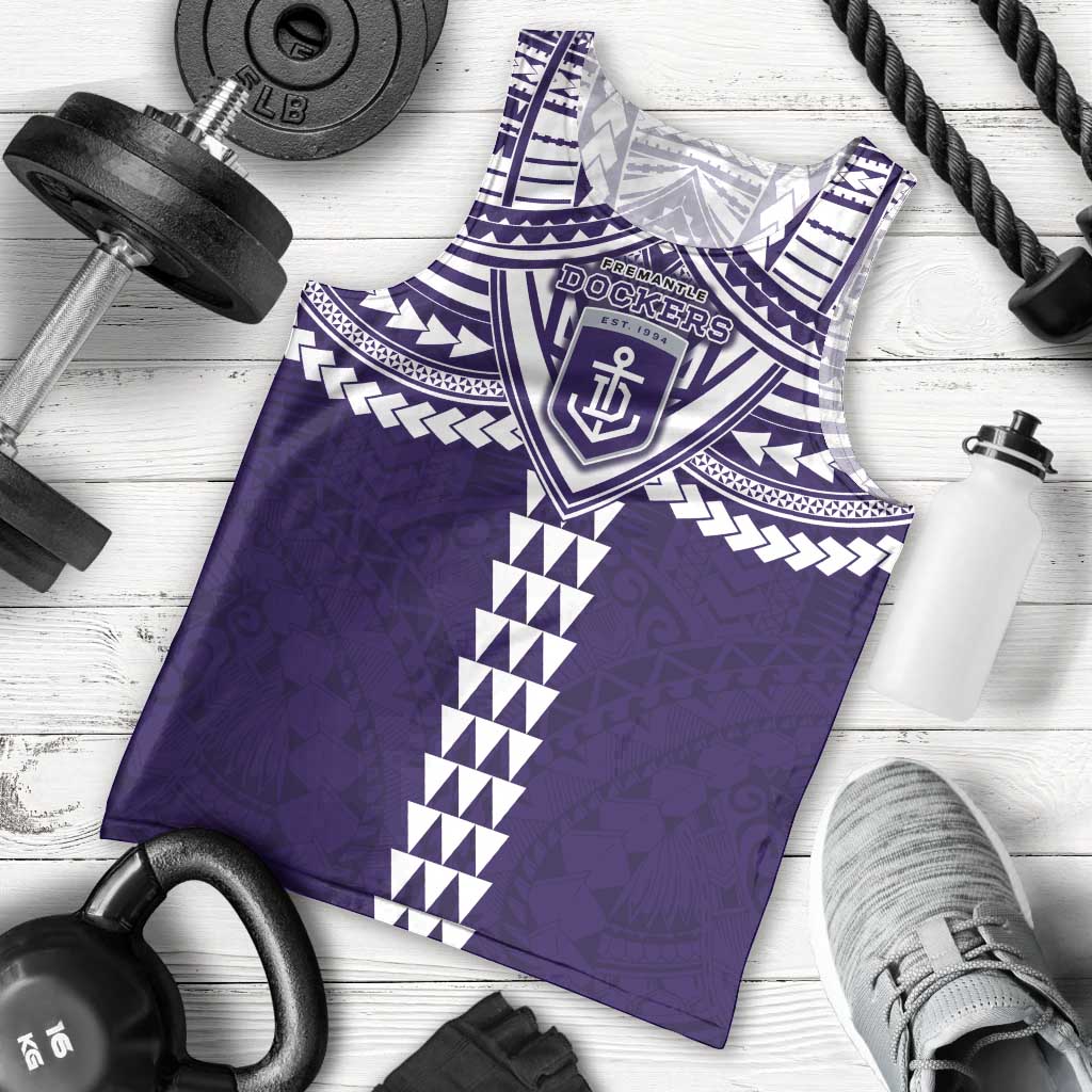 Personalized Fremantle Dockers Men Tank Top Polynesian Tribal Pattern Heritage Football