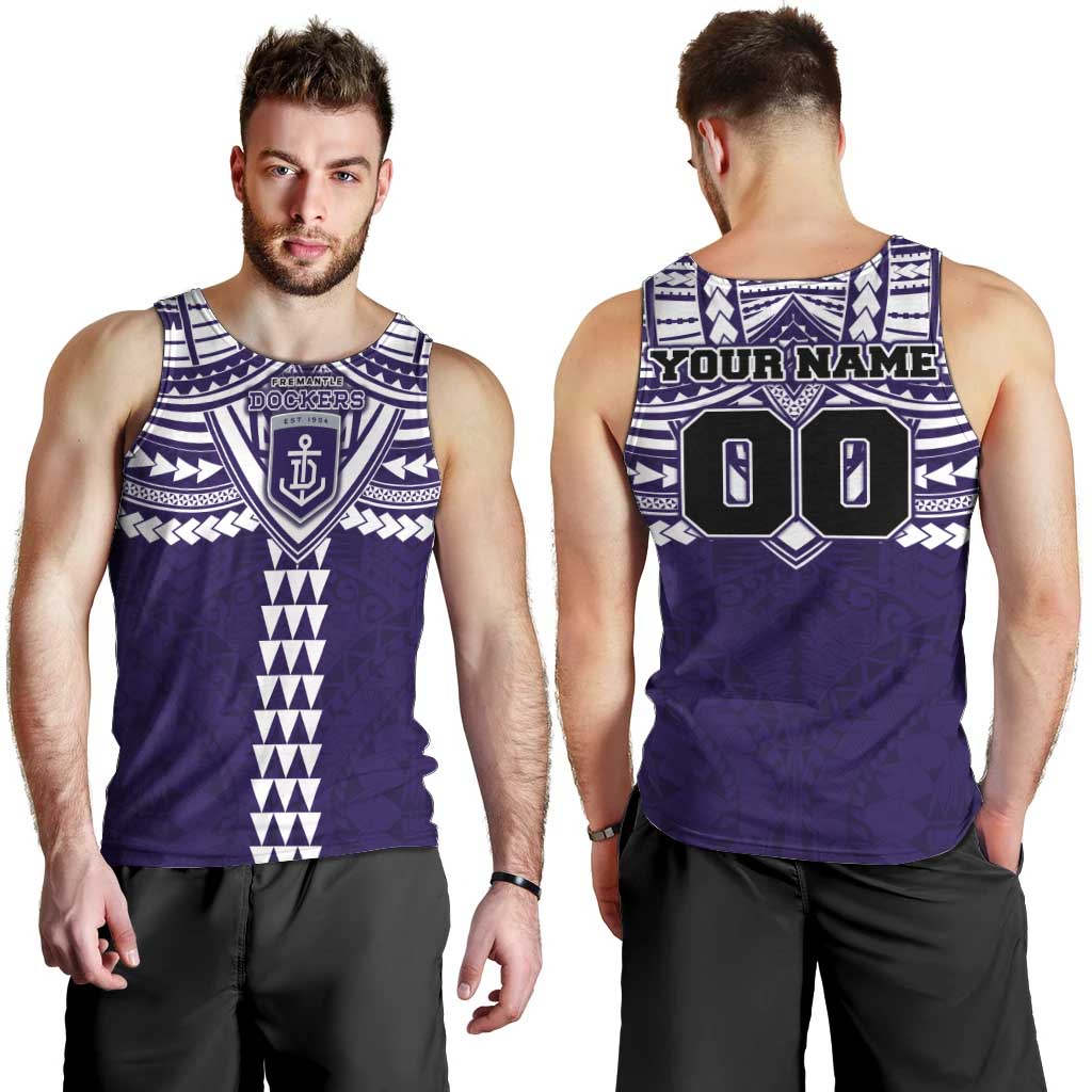 Personalized Fremantle Dockers Men Tank Top Polynesian Tribal Pattern Heritage Football