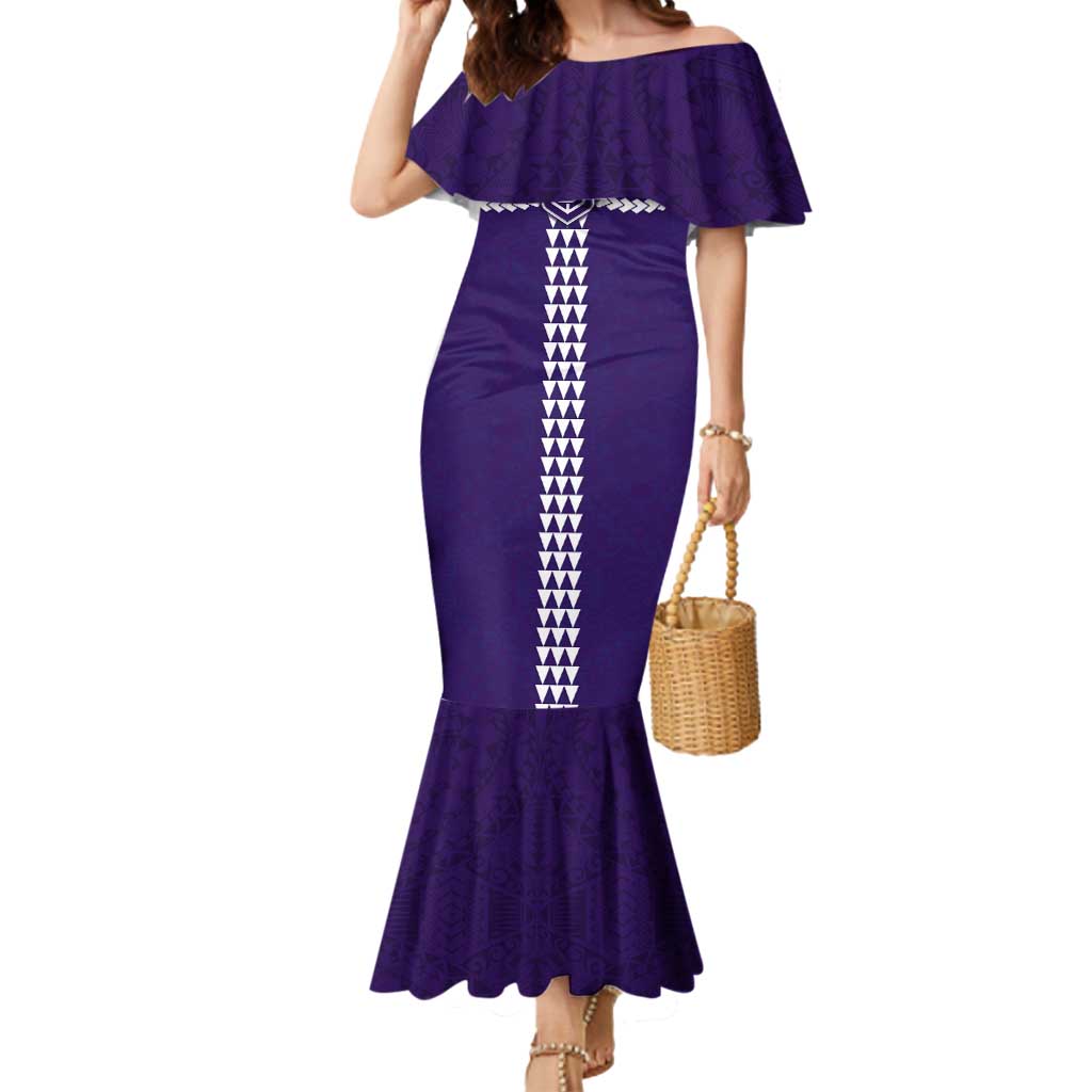 Personalized Fremantle Dockers Mermaid Dress Polynesian Tribal Pattern Heritage Football