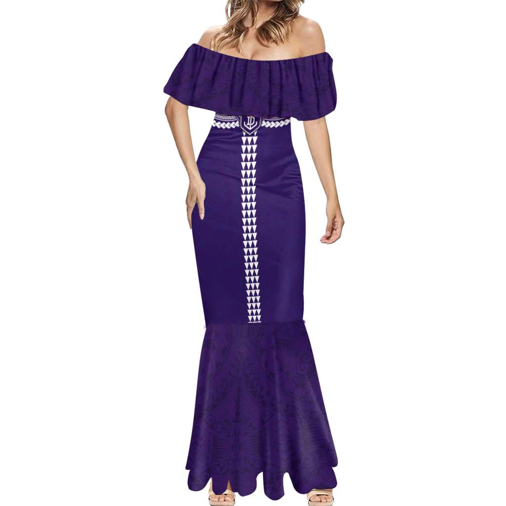 Personalized Fremantle Dockers Mermaid Dress Polynesian Tribal Pattern Heritage Football