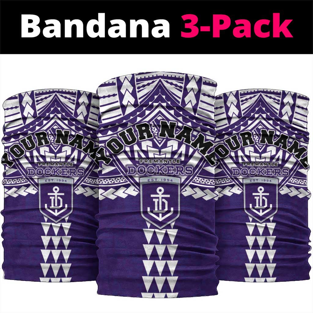 Personalized Fremantle Dockers Neck Gaiter Polynesian Tribal Pattern Heritage Football