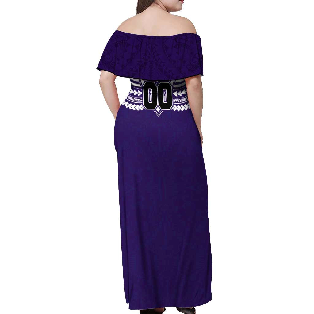 Personalized Fremantle Dockers Off Shoulder Maxi Dress Polynesian Tribal Pattern Heritage Football