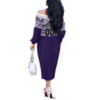 Personalized Fremantle Dockers Off The Shoulder Long Sleeve Dress Polynesian Tribal Pattern Heritage Football