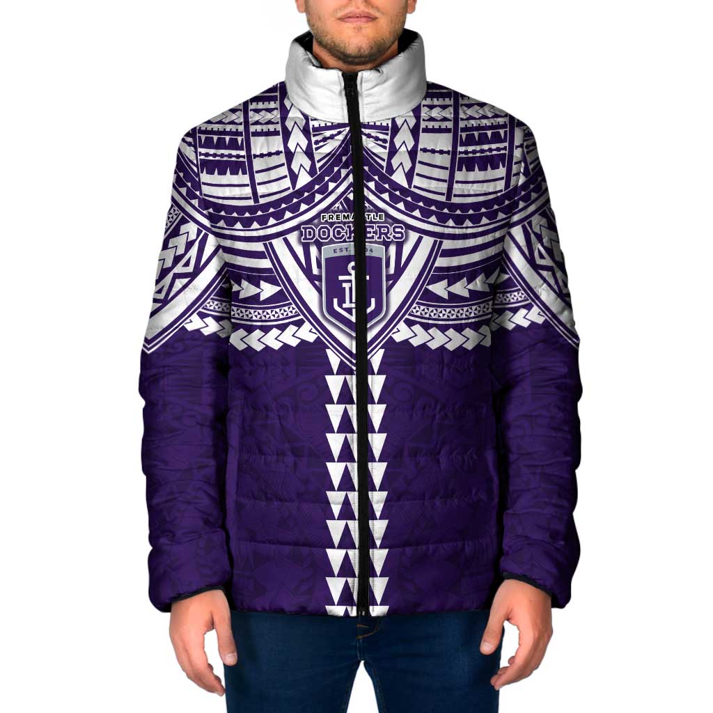 Personalized Fremantle Dockers Padded Jacket Polynesian Tribal Pattern Heritage Football