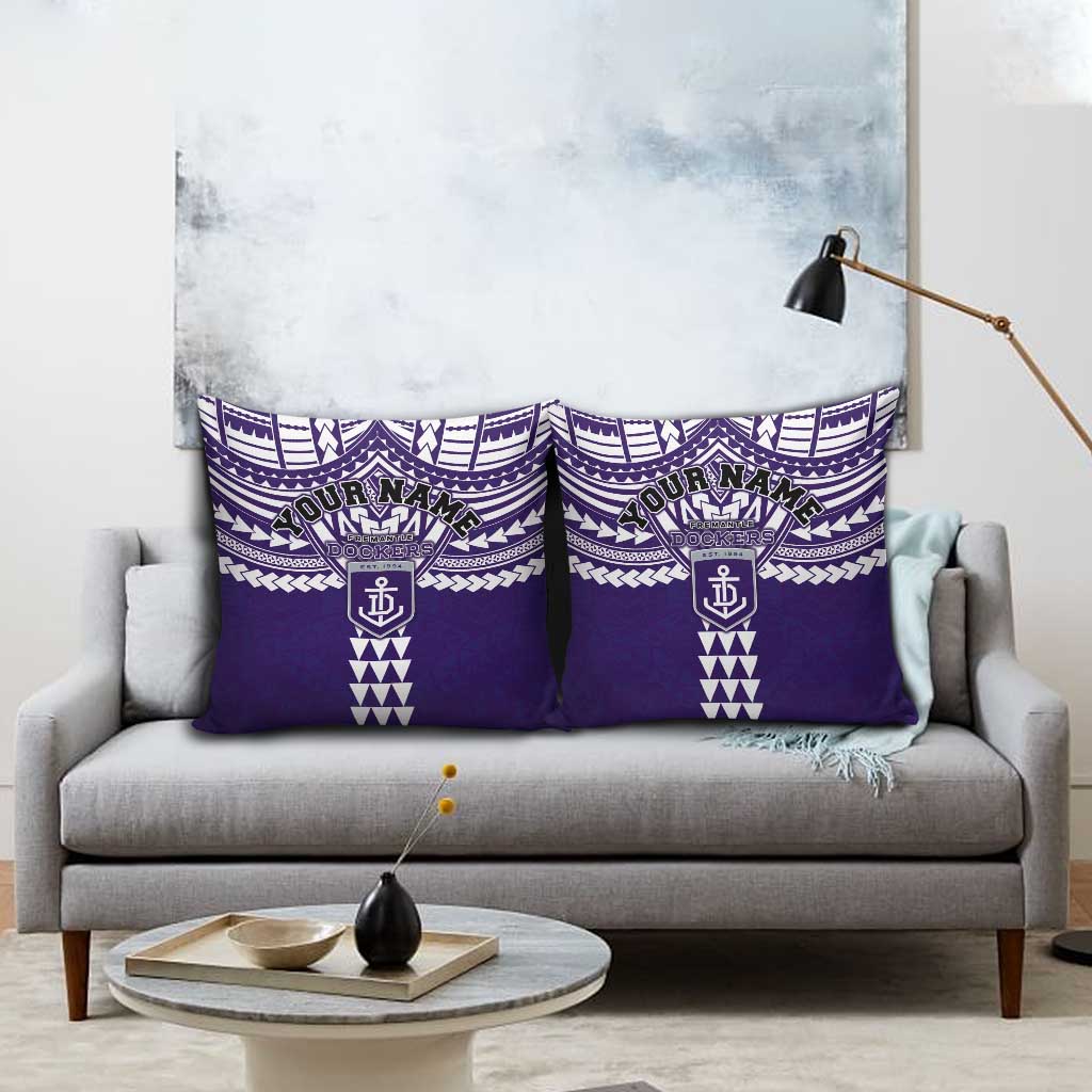 Personalized Fremantle Dockers Pillow Cover Polynesian Tribal Pattern Heritage Football