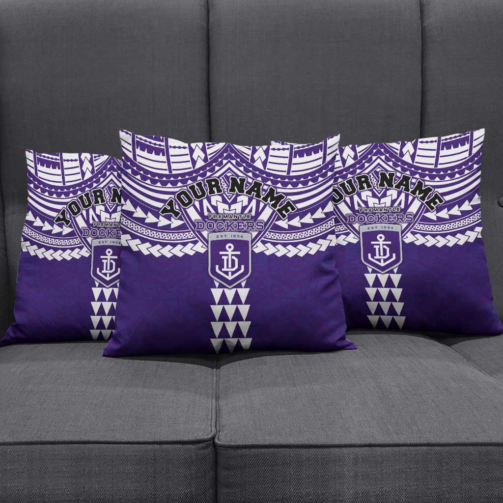 Personalized Fremantle Dockers Pillow Cover Polynesian Tribal Pattern Heritage Football