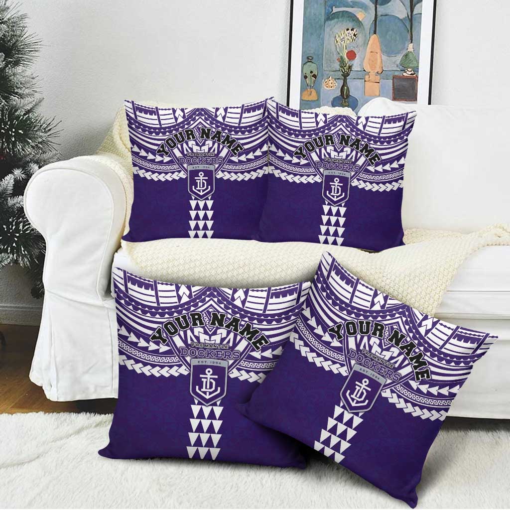 Personalized Fremantle Dockers Pillow Cover Polynesian Tribal Pattern Heritage Football
