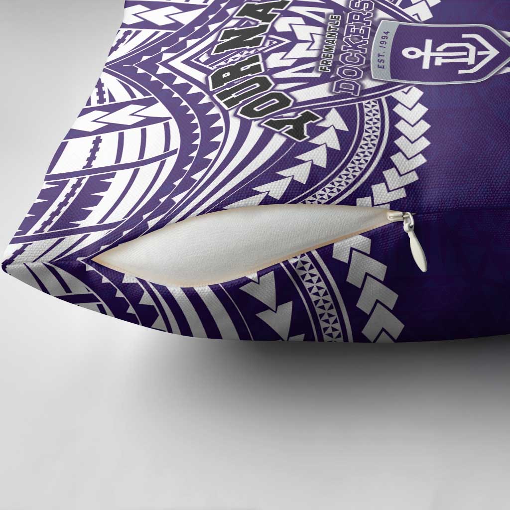 Personalized Fremantle Dockers Pillow Cover Polynesian Tribal Pattern Heritage Football