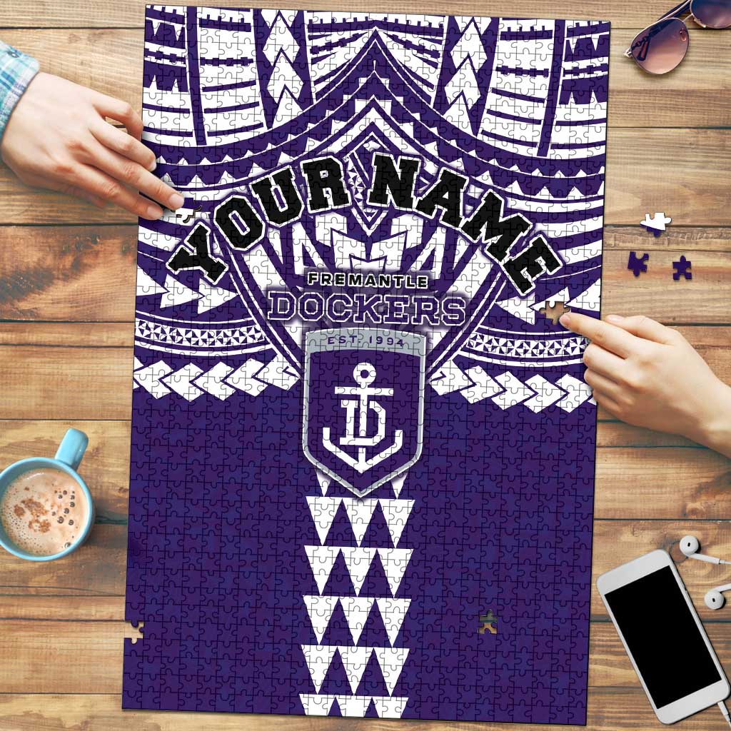Personalized Fremantle Dockers Puzzle Polynesian Tribal Pattern Heritage Football
