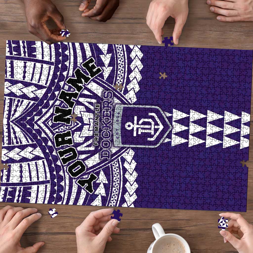 Personalized Fremantle Dockers Puzzle Polynesian Tribal Pattern Heritage Football