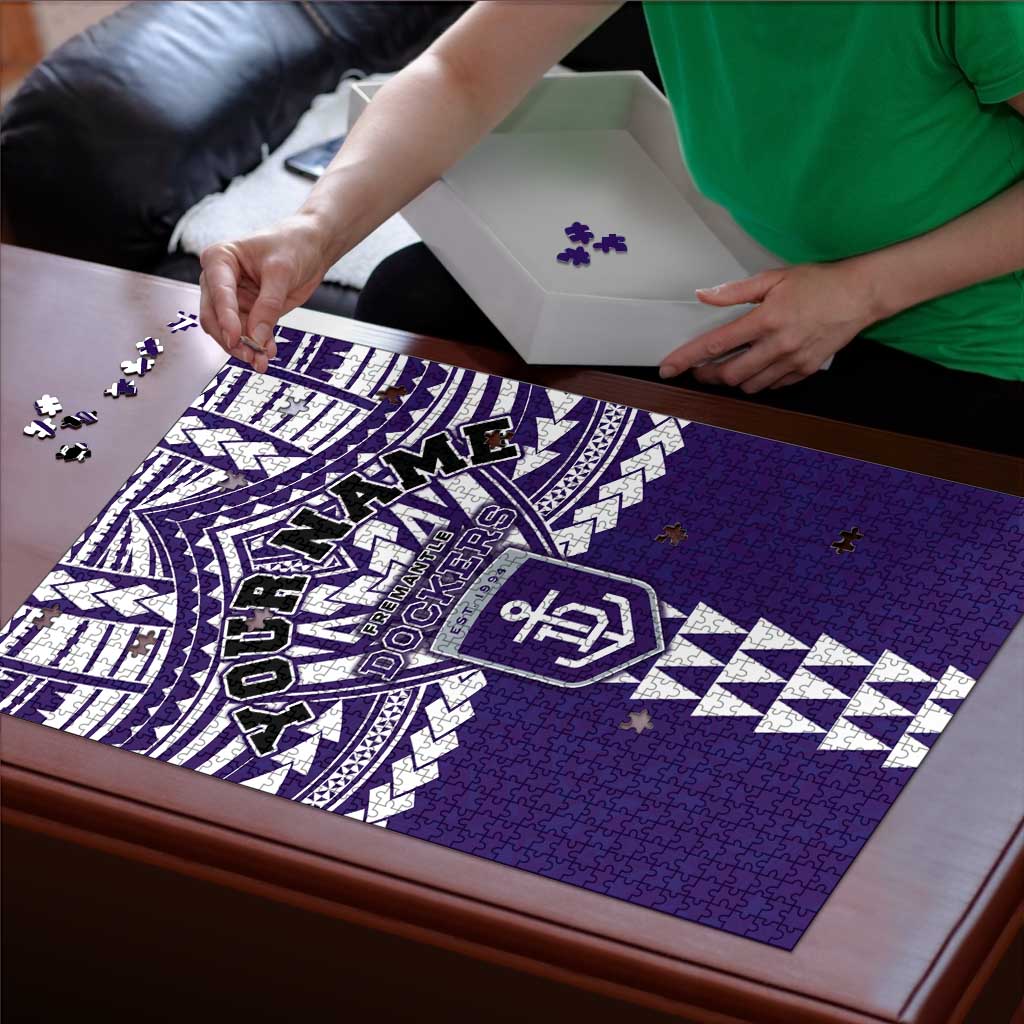 Personalized Fremantle Dockers Puzzle Polynesian Tribal Pattern Heritage Football
