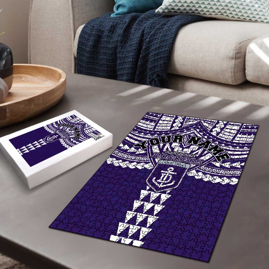 Personalized Fremantle Dockers Puzzle Polynesian Tribal Pattern Heritage Football