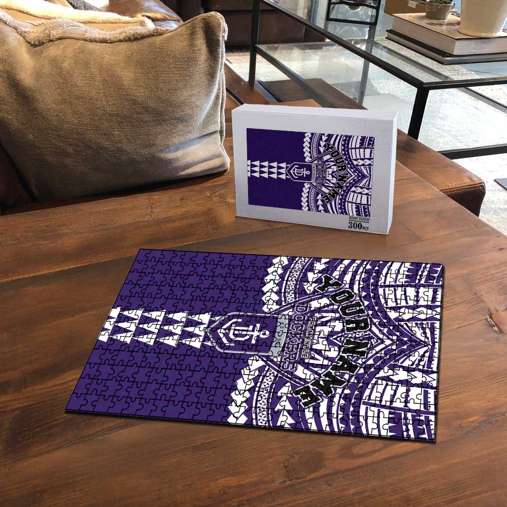 Personalized Fremantle Dockers Puzzle Polynesian Tribal Pattern Heritage Football