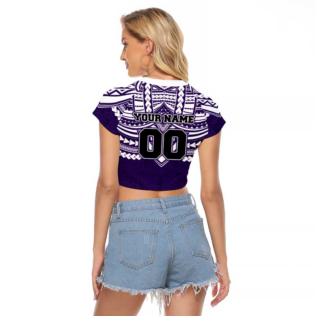 Personalized Fremantle Dockers Raglan Cropped T Shirt Polynesian Tribal Pattern Heritage Football