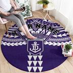 Personalized Fremantle Dockers Round Carpet Polynesian Tribal Pattern Heritage Football