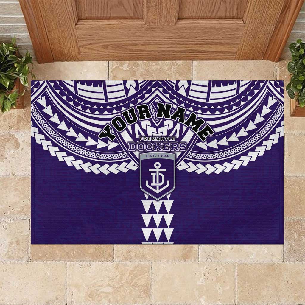 Personalized Fremantle Dockers Rubber Doormat Polynesian Tribal Pattern Heritage Football
