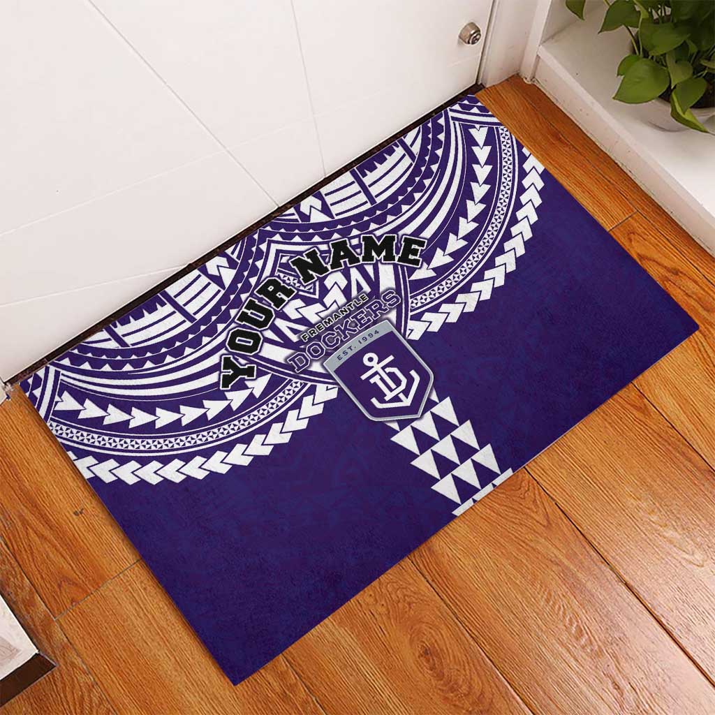 Personalized Fremantle Dockers Rubber Doormat Polynesian Tribal Pattern Heritage Football