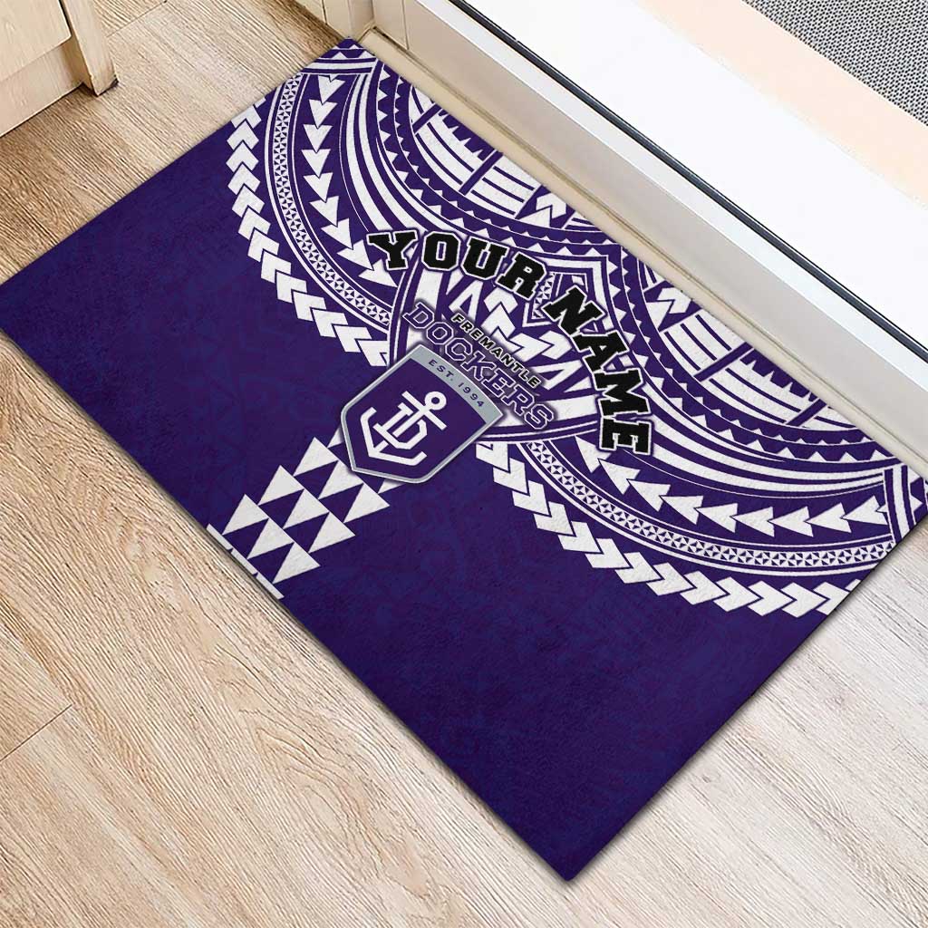 Personalized Fremantle Dockers Rubber Doormat Polynesian Tribal Pattern Heritage Football