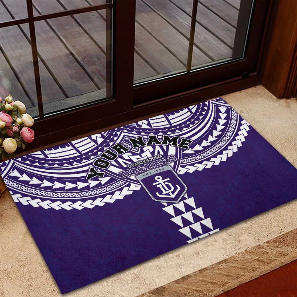 Personalized Fremantle Dockers Rubber Doormat Polynesian Tribal Pattern Heritage Football