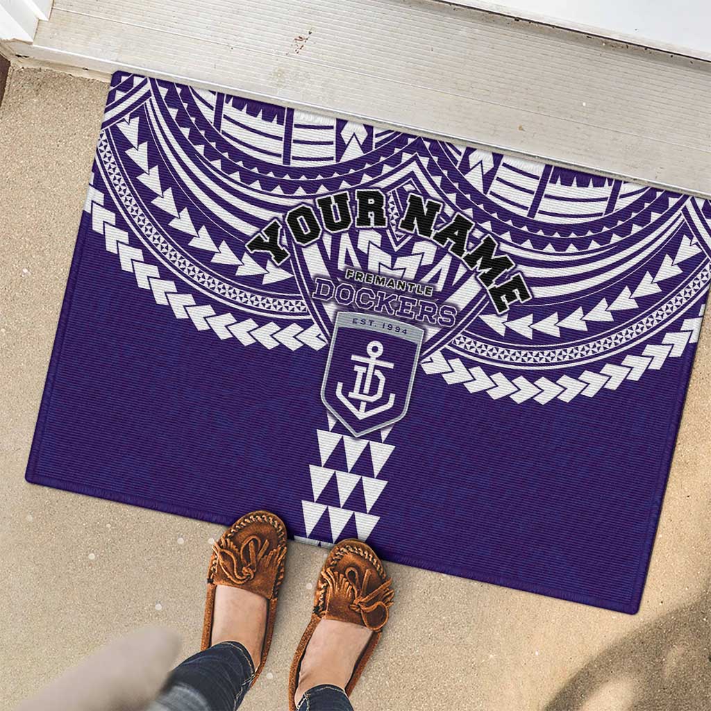 Personalized Fremantle Dockers Rubber Doormat Polynesian Tribal Pattern Heritage Football