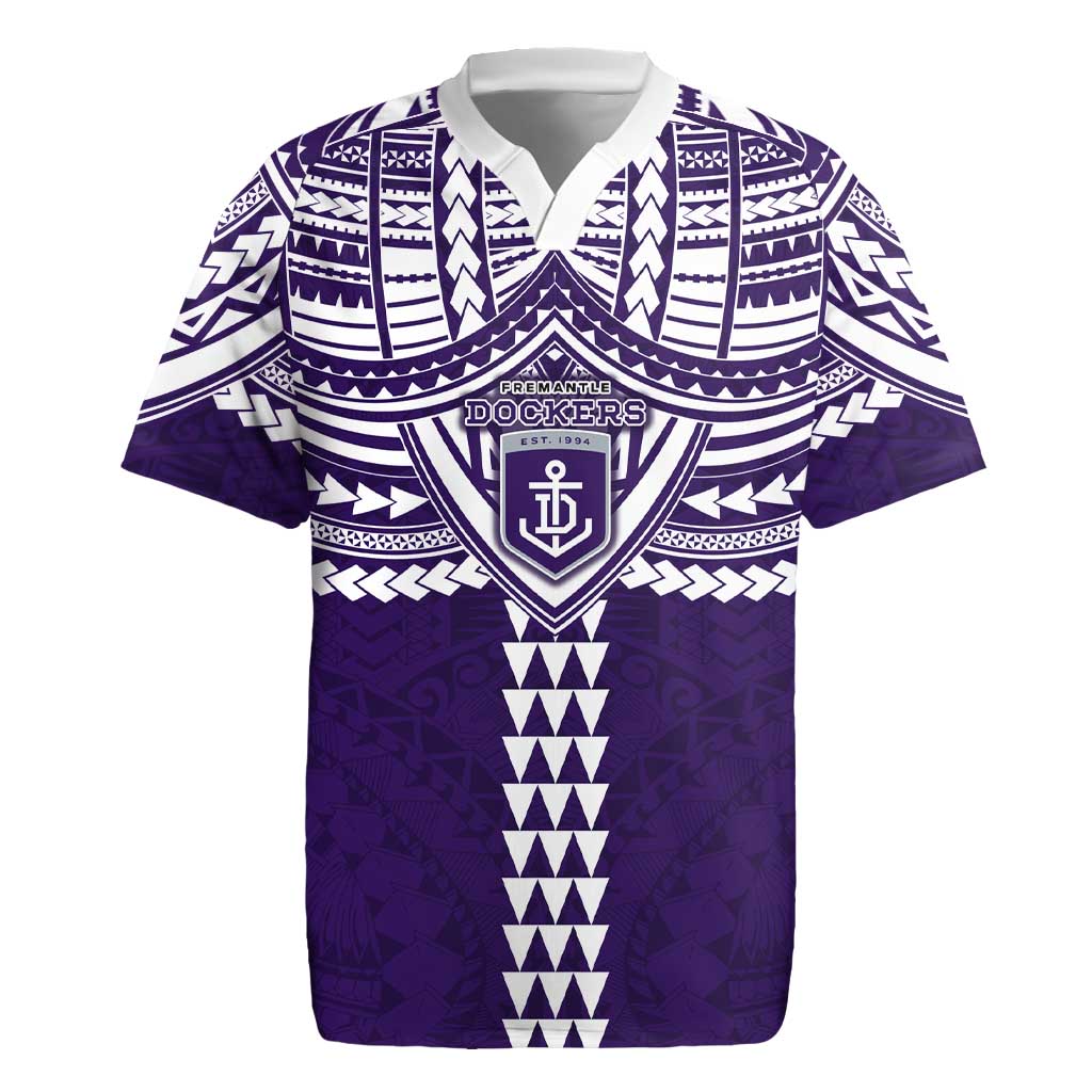 Personalized Fremantle Dockers Rugby Jersey Polynesian Tribal Pattern Heritage Football