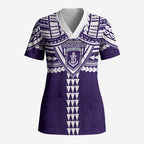 Personalized Fremantle Dockers Scrub Top Polynesian Tribal Pattern Heritage Football