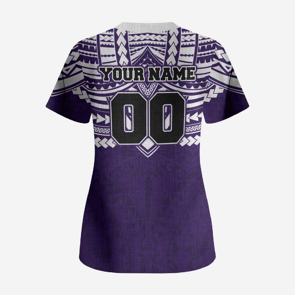 Personalized Fremantle Dockers Scrub Top Polynesian Tribal Pattern Heritage Football