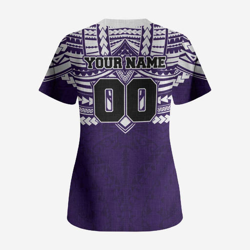Personalized Fremantle Dockers Scrub Top Polynesian Tribal Pattern Heritage Football