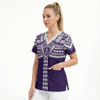 Personalized Fremantle Dockers Scrub Top Polynesian Tribal Pattern Heritage Football