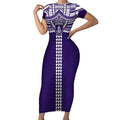 Personalized Fremantle Dockers Short Sleeve Bodycon Dress Polynesian Tribal Pattern Heritage Football