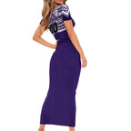 Personalized Fremantle Dockers Short Sleeve Bodycon Dress Polynesian Tribal Pattern Heritage Football
