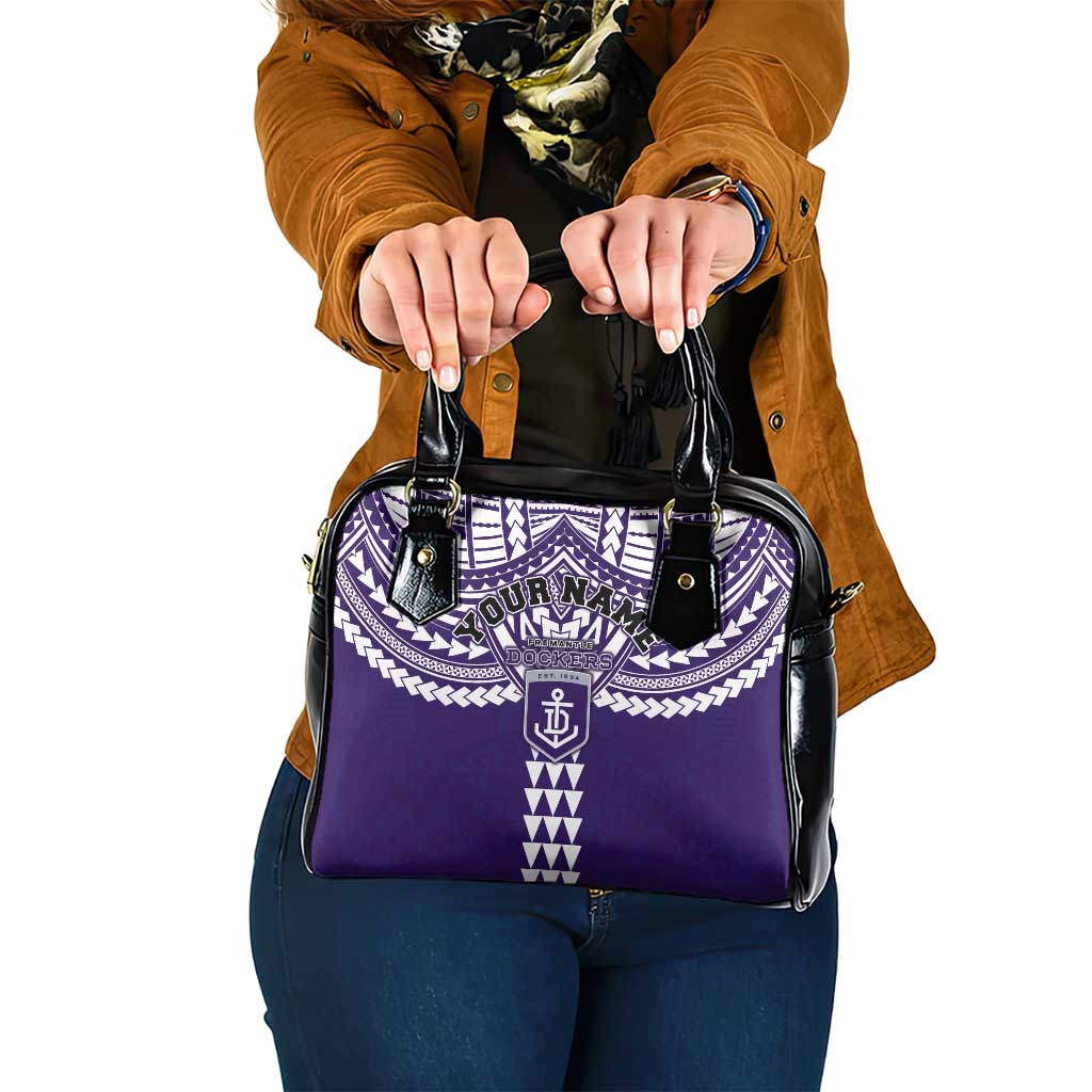 Personalized Fremantle Dockers Shoulder Handbag Polynesian Tribal Pattern Heritage Football